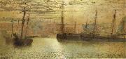 Atkinson Grimshaw Whitby Harbour oil painting on canvas